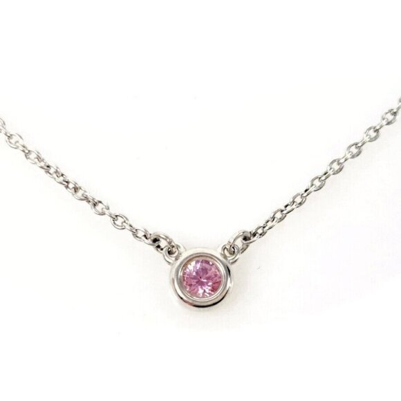 Tiffany & Co. Jewelry - Tiffany & Co. By The Yard Pink Sapphire Necklace 16" SV925 Auth #41618